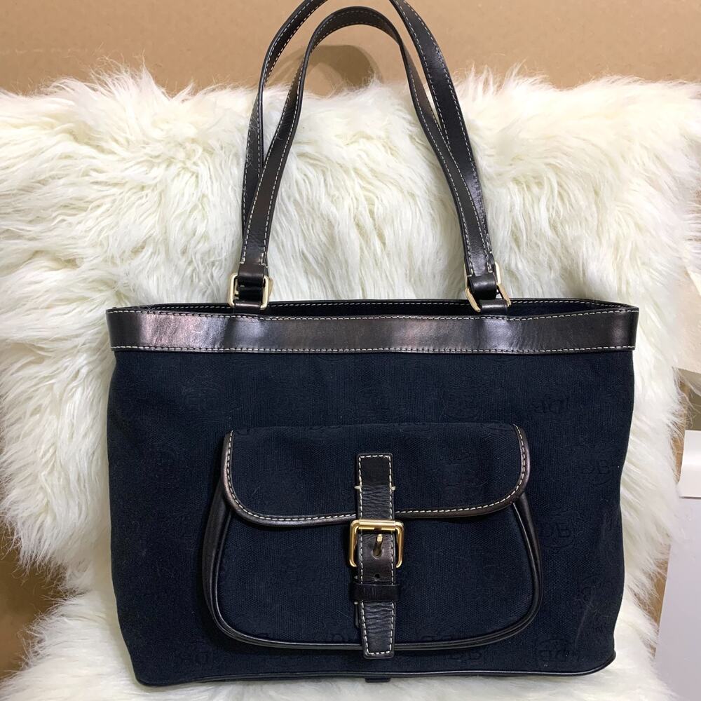 DOONEY & BOURKE Large Black Vintage Signature Anniversary Shopper Tote